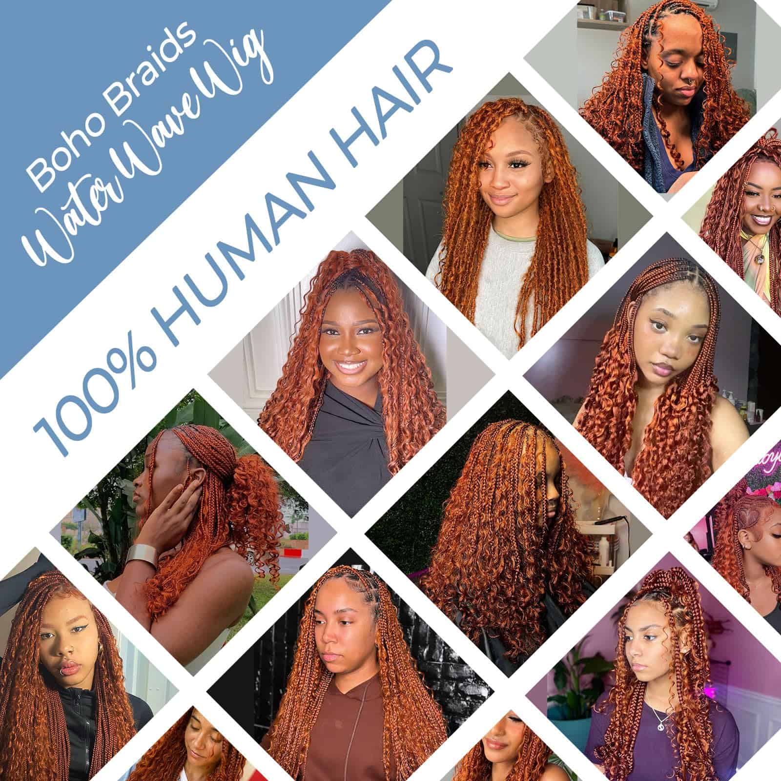 Cabello de Trenza Humana para Trenzas Boho Cabello Ondulado - Imagen 6