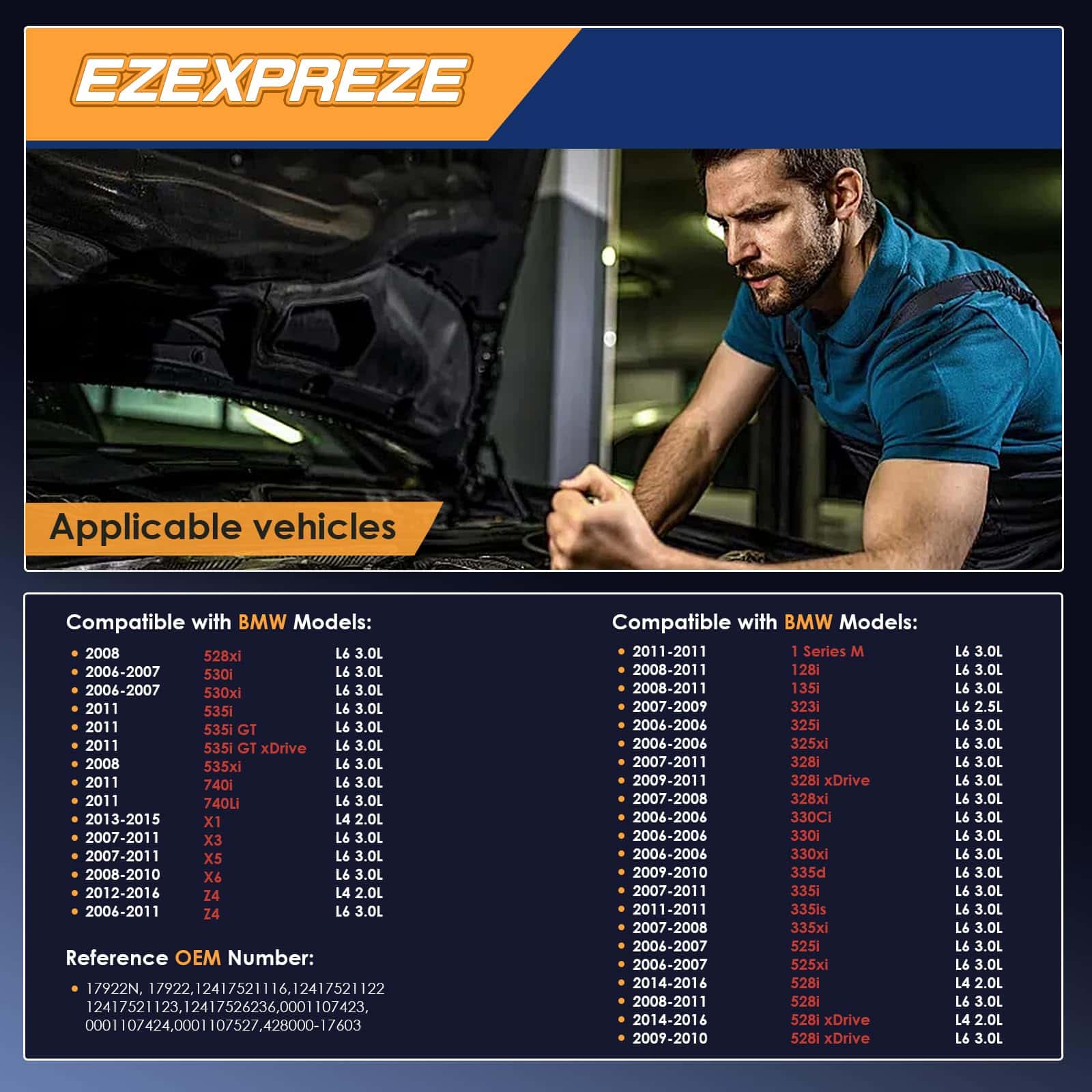 Motor de arranque Ezexpreze 17922N Compatible con BMW 08-11 - Imagen 3