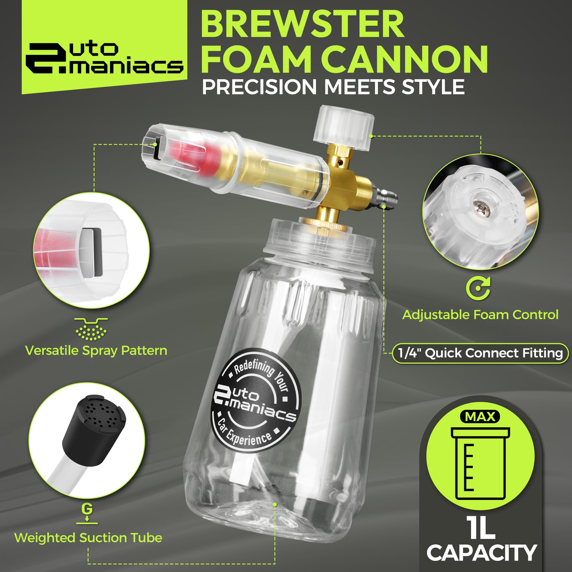 AutoManiacs Espuma Cañón para Lavadora a Presión, Rociador - Imagen 3