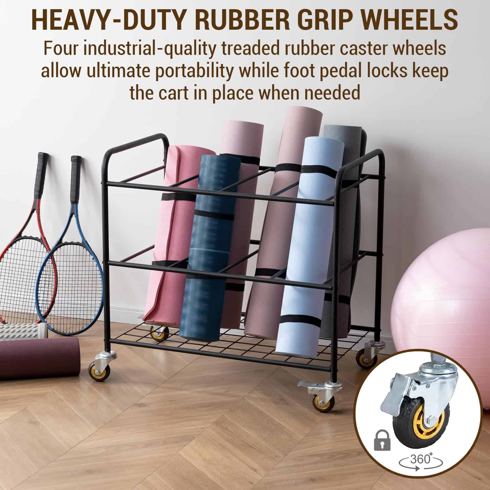 Porta Tapetes de Yoga Profesional con Ruedas Rodantes - Imagen 3