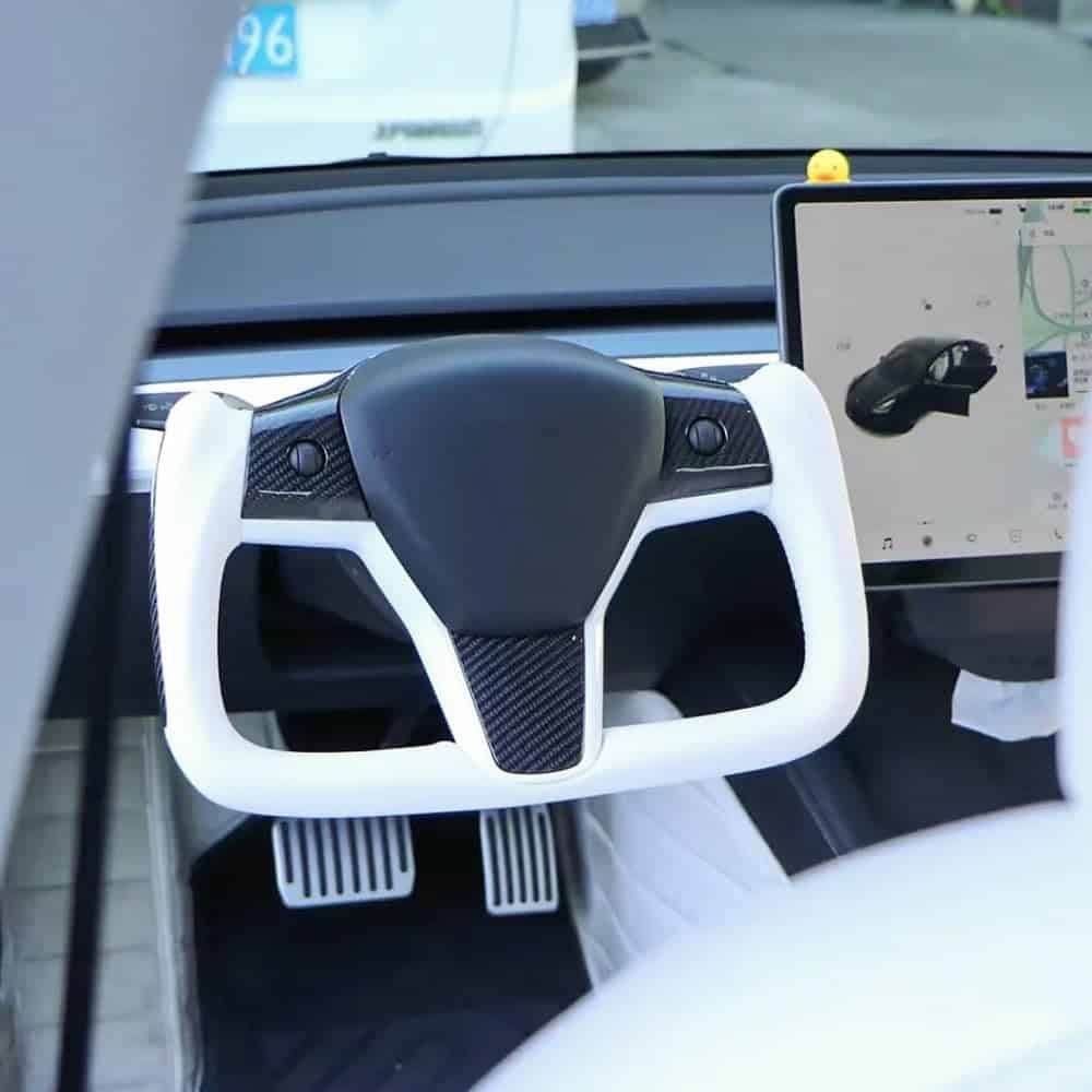 Volante Yoke Personalizado para Tesla 3 Y, Cuero Nappa - Imagen 7