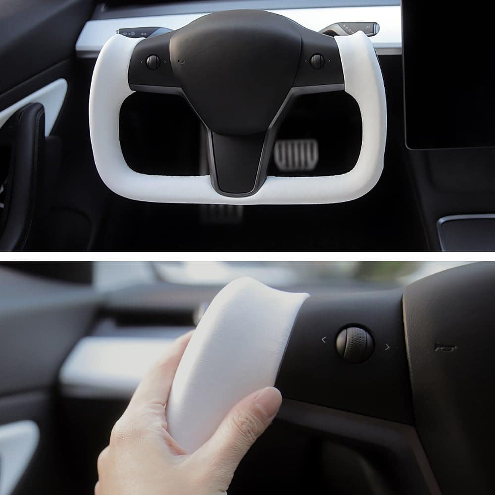 Volante Yoke Personalizado para Tesla 3 Y, Cuero Nappa - Imagen 5