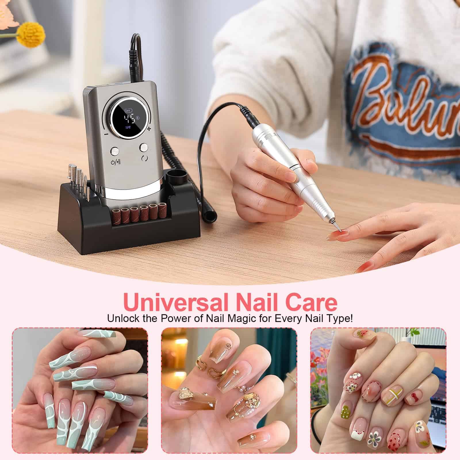 Máquina de Taladro de Uñas Eléctrico -Gris - Imagen 8