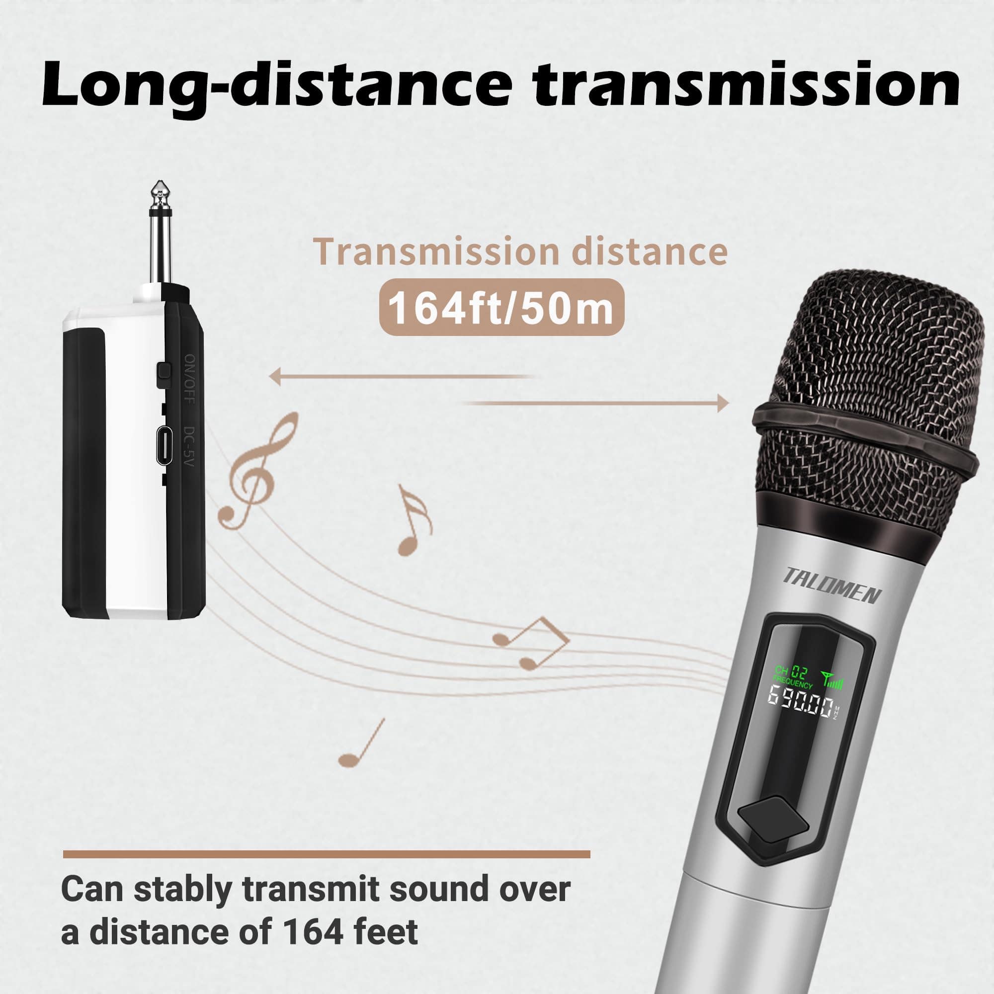 Micrófono inalámbrico Talomen, Micrófono recargable para - Imagen 6