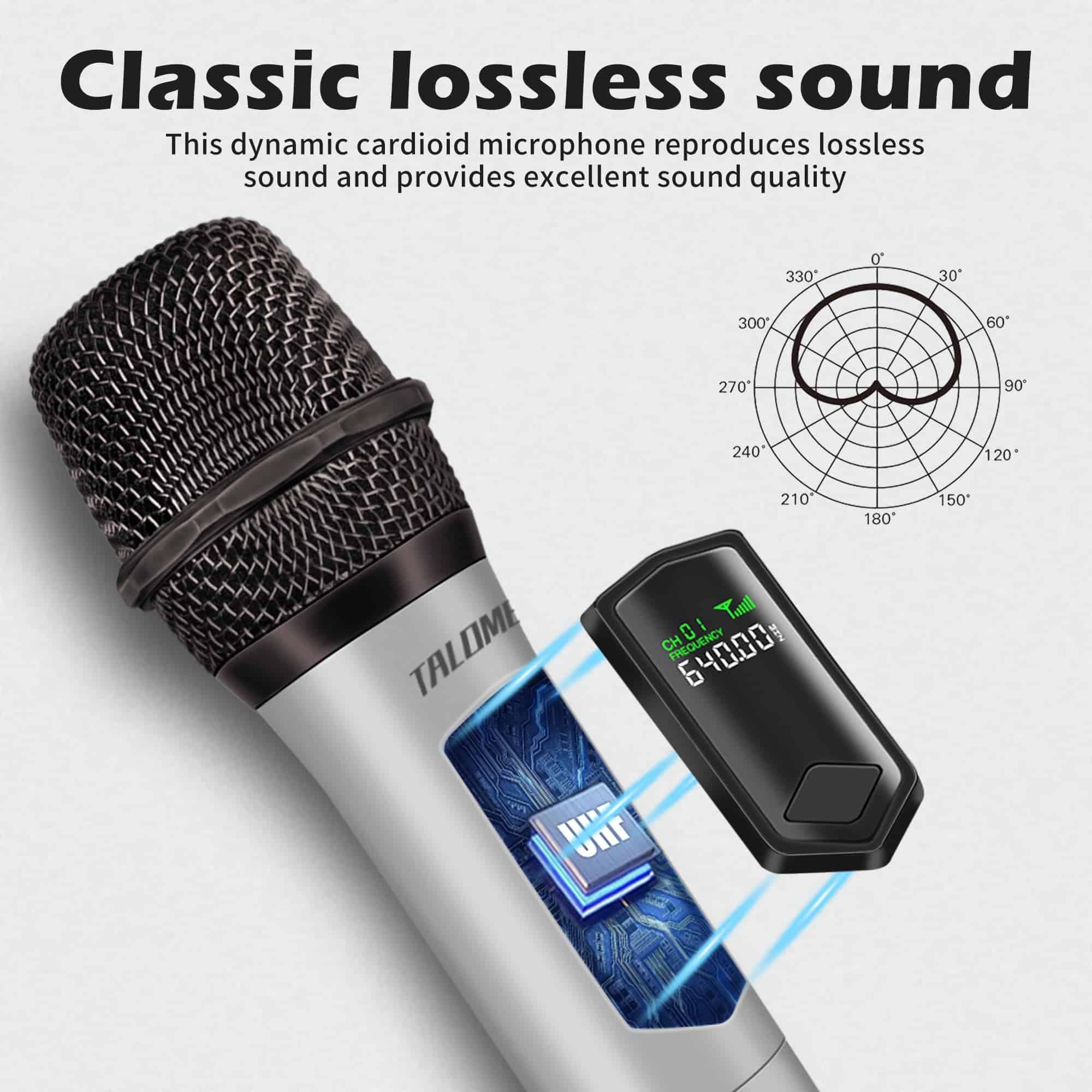 Micrófono inalámbrico Talomen, Micrófono recargable para - Imagen 3