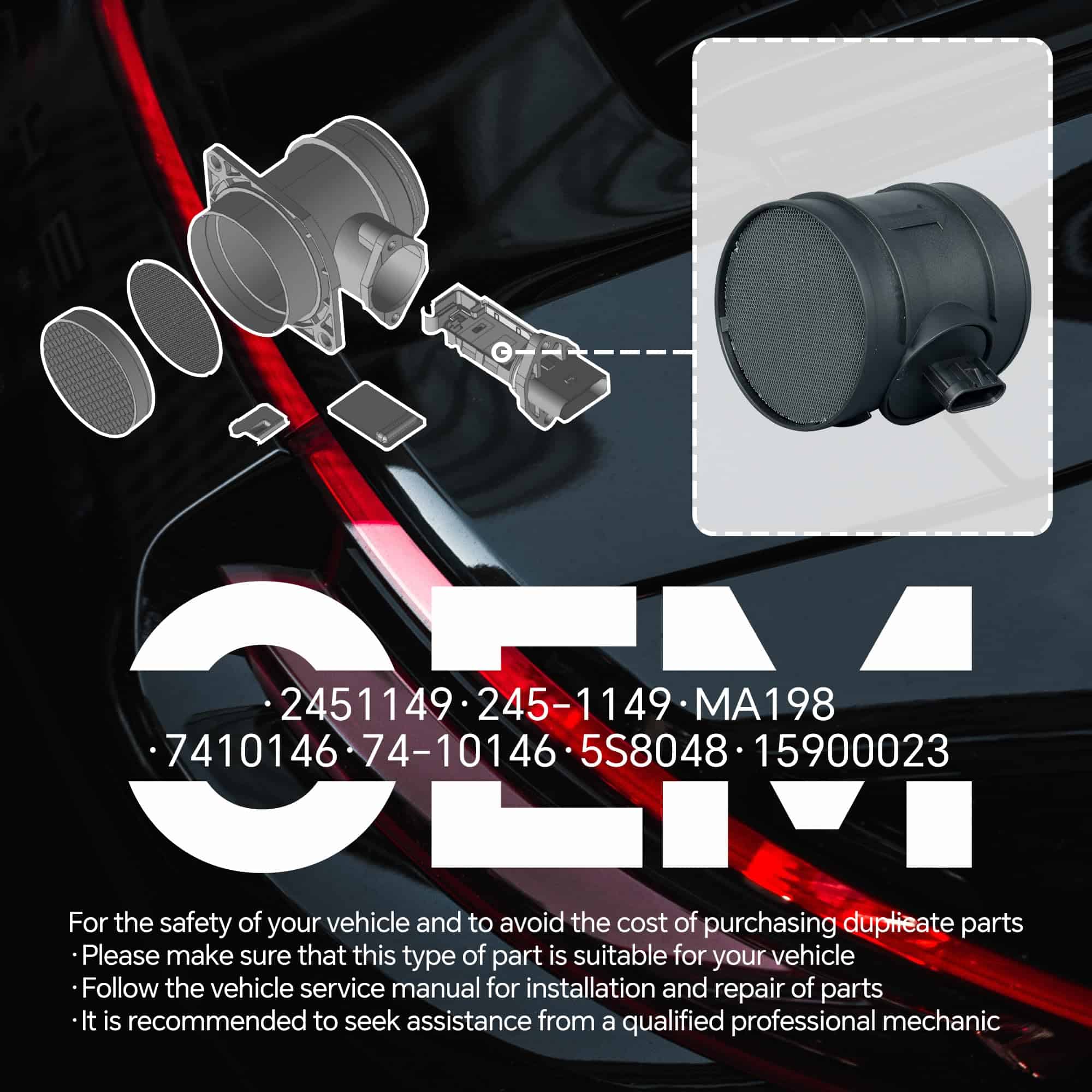 Sensor de flujo de aire masivo AdvanEX 2451149 MAF - Imagen 5