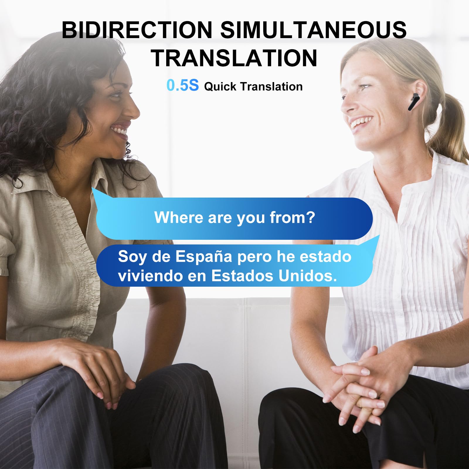 Audífonos Traductores de Idiomas, 144 Idiomas -o (Negro) - Imagen 3