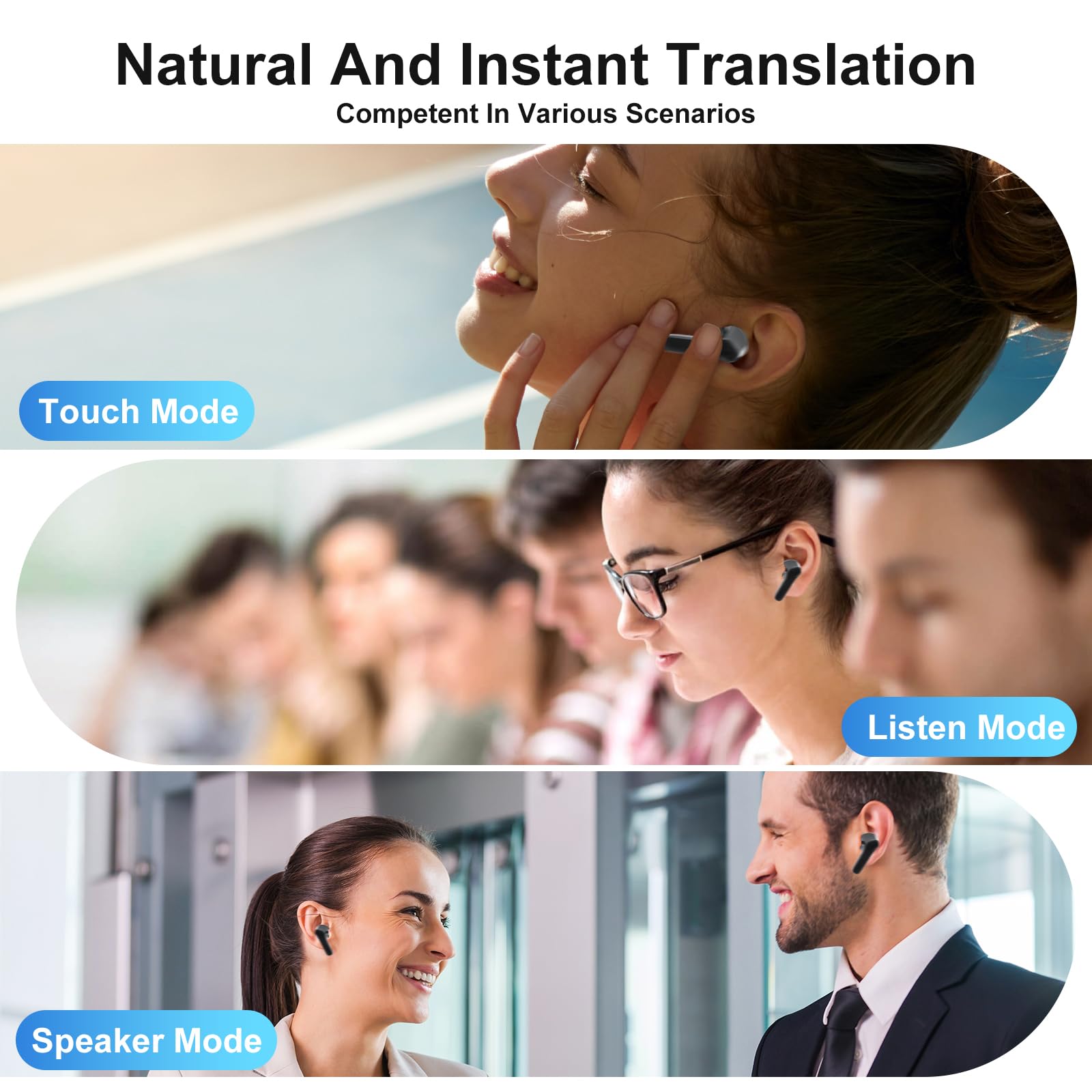 Audífonos Traductores de Idiomas, 144 Idiomas -o (Negro) - Imagen 6