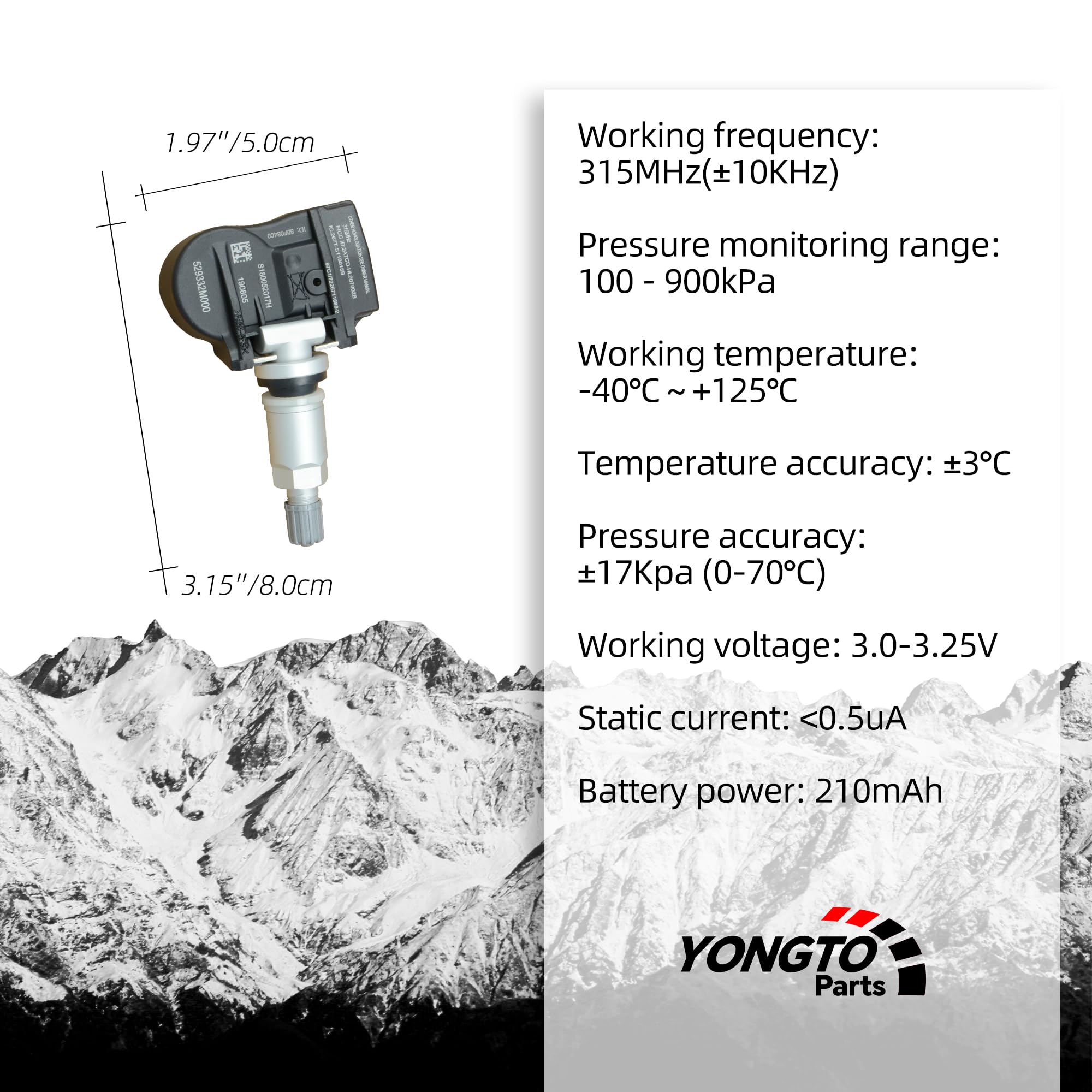 Sensor TPMS Yongtoparts 529332M000 Compatible con Hyundai - Imagen 4