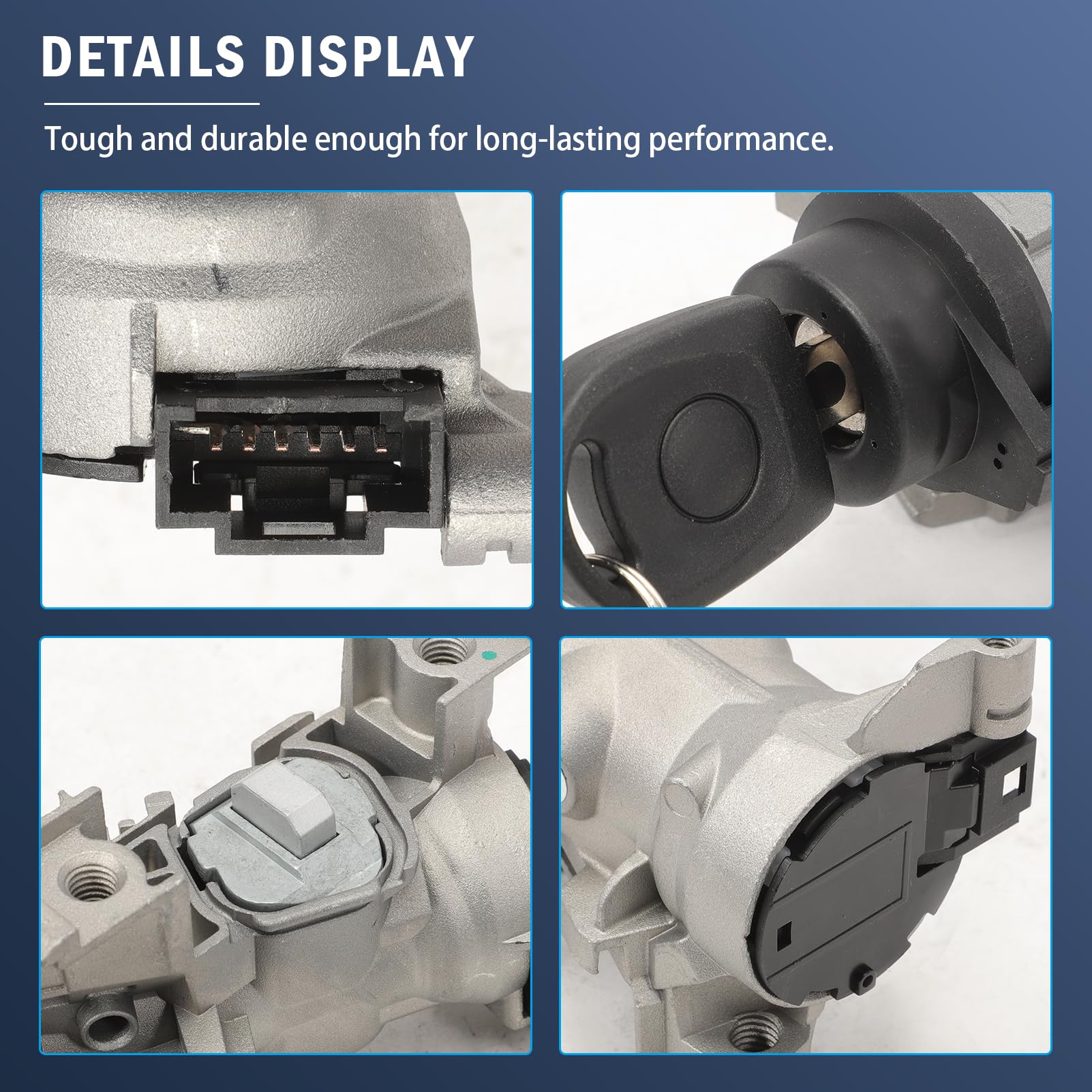 Cilindro de cerradura de encendido 1K0905851B con llave de - Imagen 5