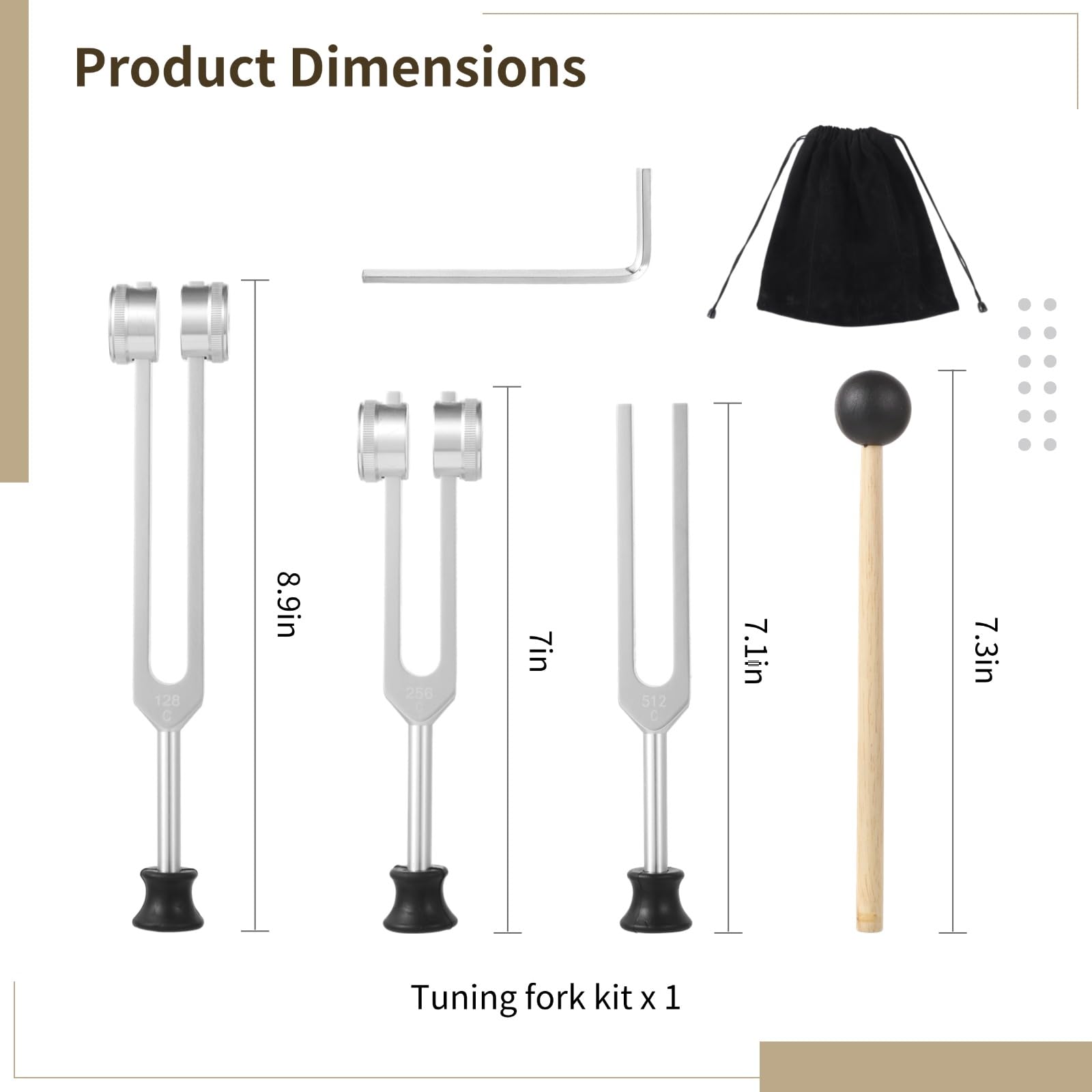 Set de Diapasones de Aleación de Aluminio 128HZ 256HZ - Imagen 3