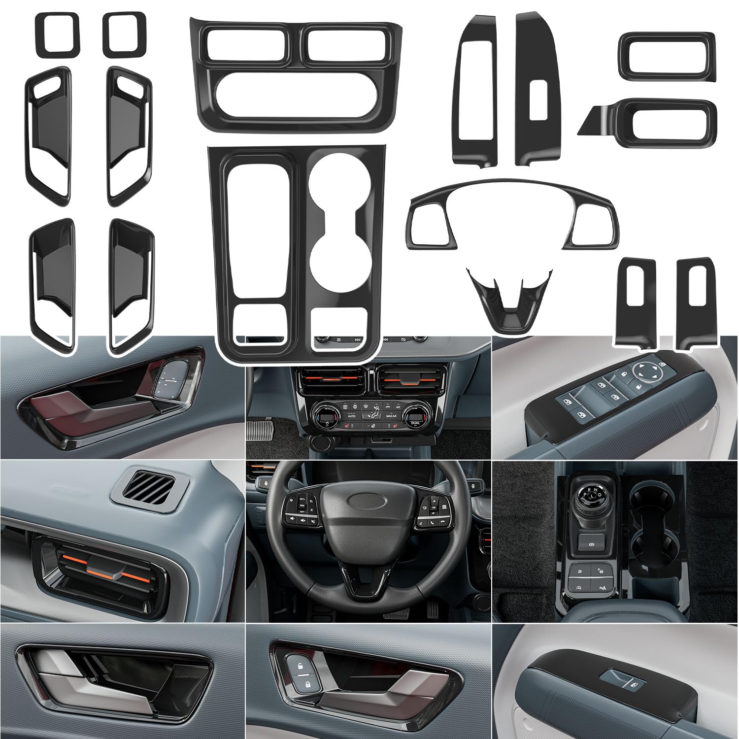 xipoqix 16PCS Interior Decoration Trim Compatible with