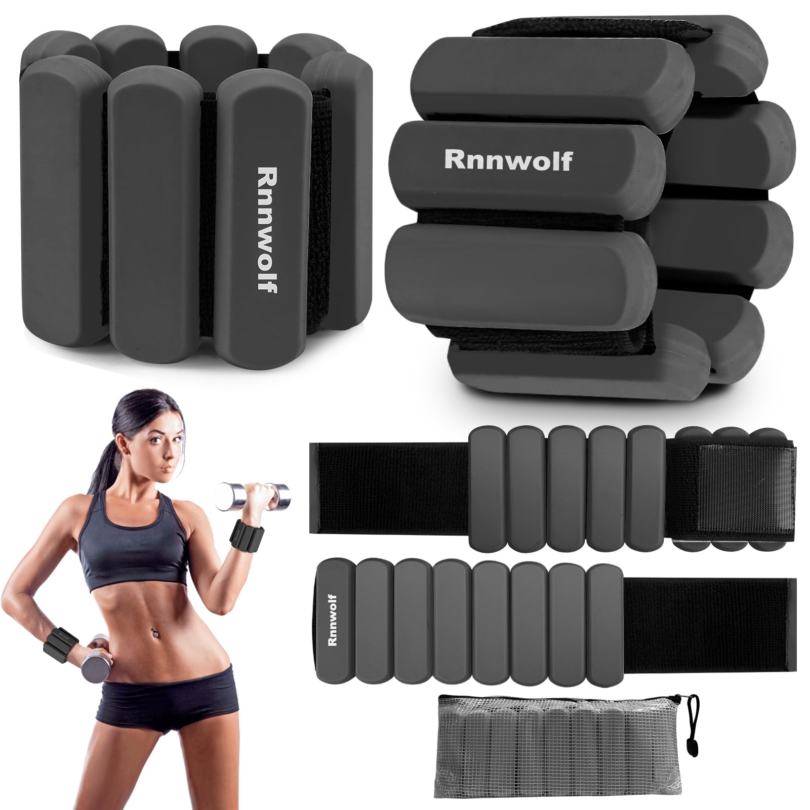 Pesas Ajustables para Muñecas y Tobillos -Negro