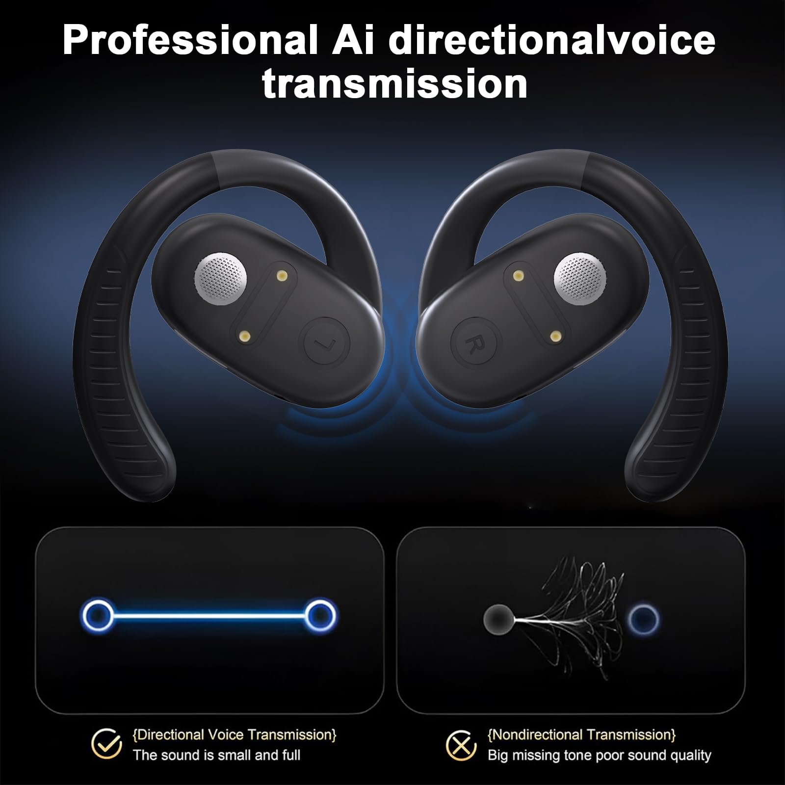 Auriculares Traductores de Idiomas, 3 en 1 -Negro - Imagen 9
