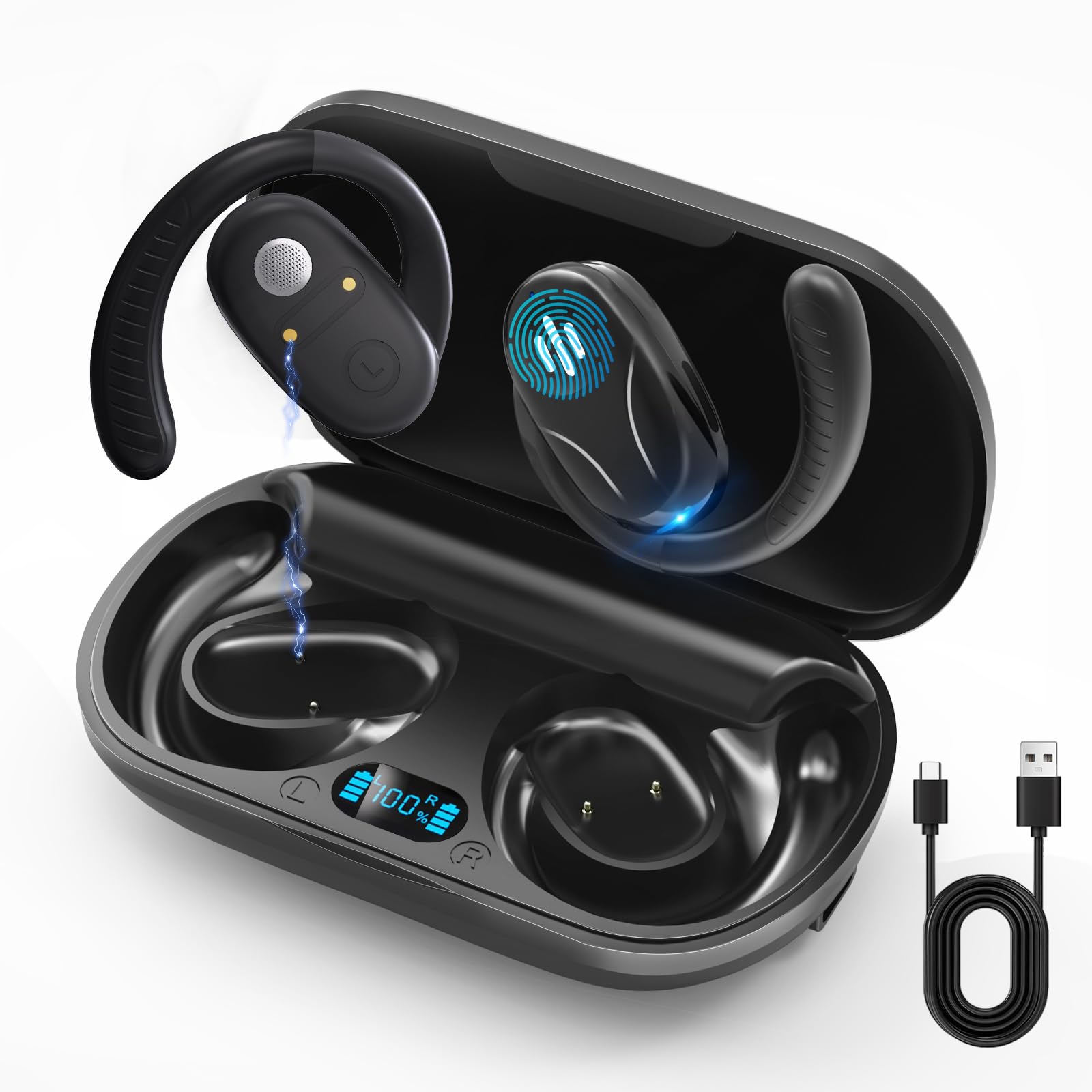 Auriculares Traductores de Idiomas, 3 en 1 -Negro