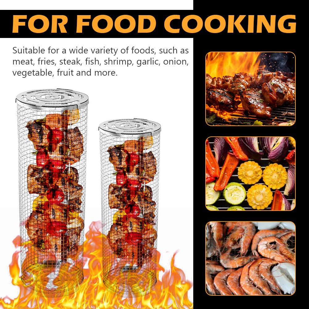 Set de 2 Canastas de Parrilla Giratorias con Asas de Madera - Imagen 10