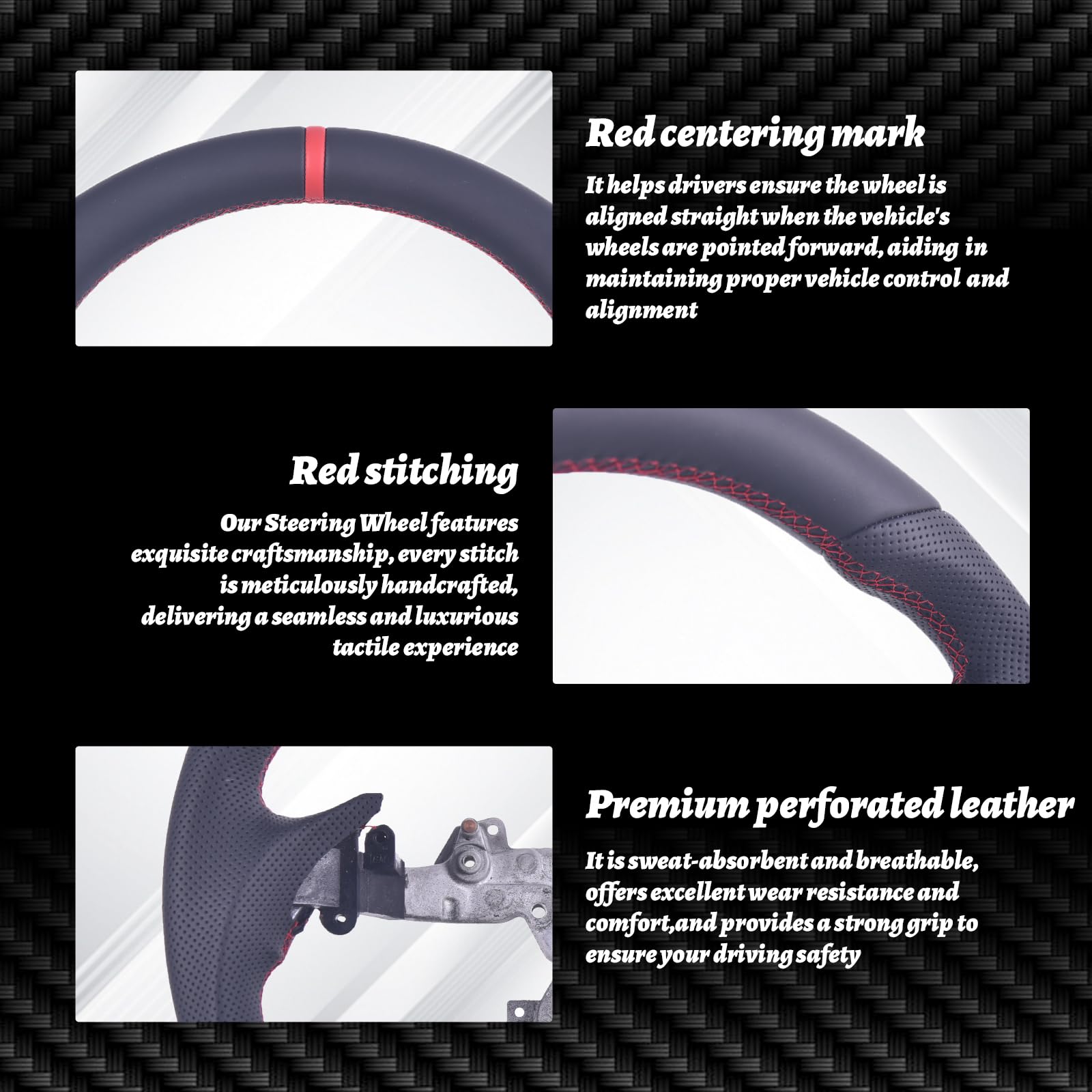 Volante de cuero completo LFEVOCSI para Infiniti G37 G37X - Imagen 4