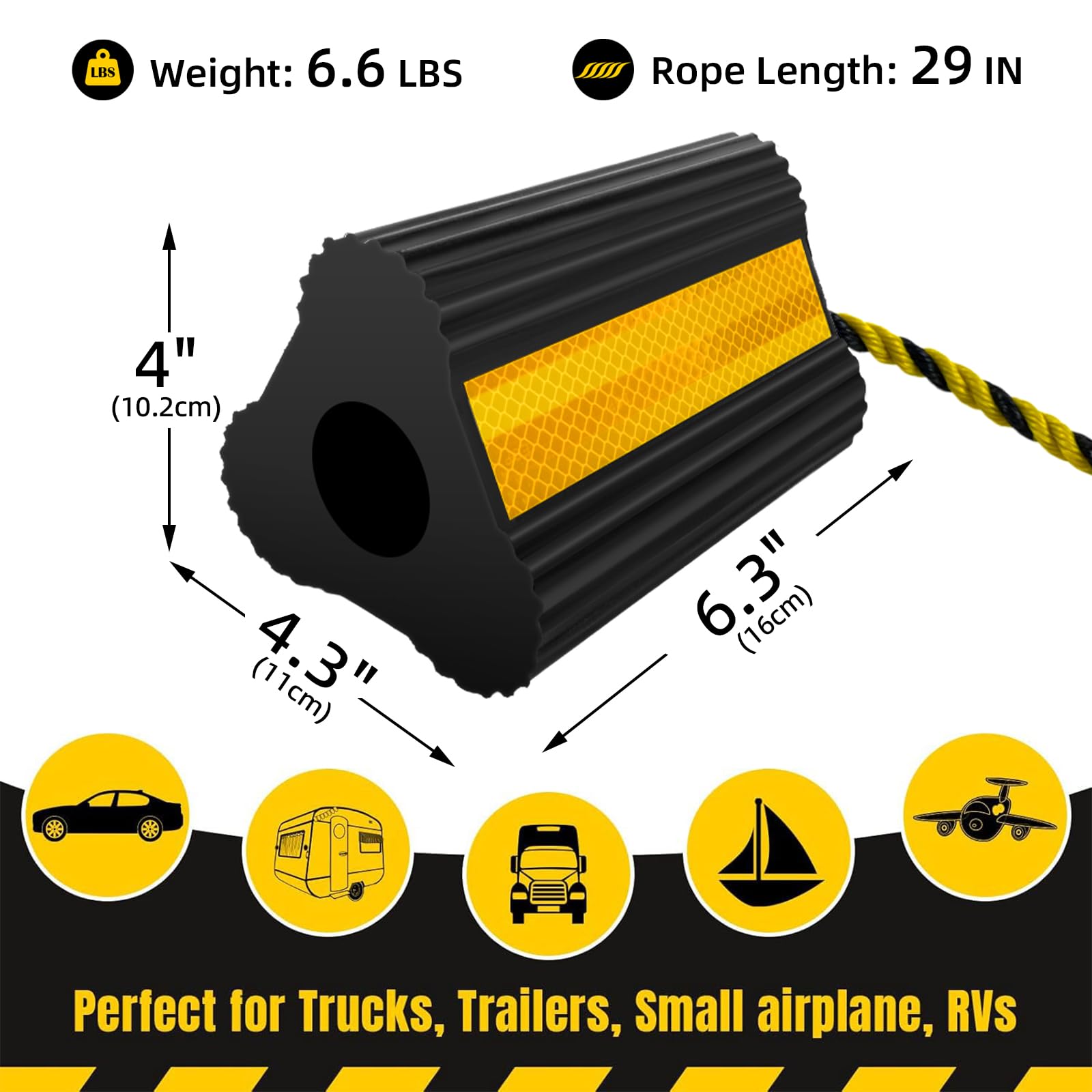 Topes de Rueda HOXWELL (2 pares/4 unidades con Cuerda) para - Imagen 3