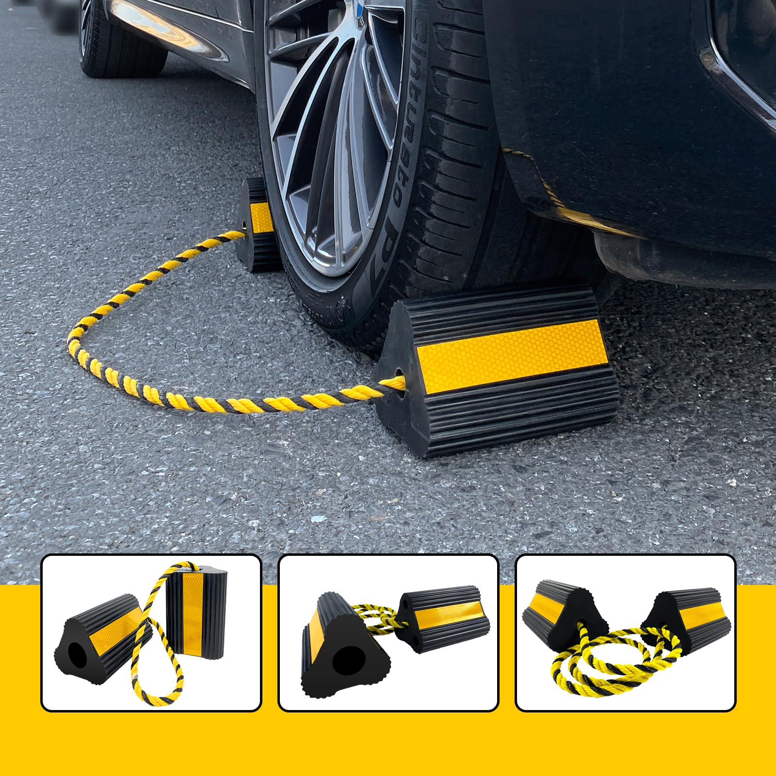 Topes de Rueda HOXWELL (2 pares/4 unidades con Cuerda) para - Imagen 7