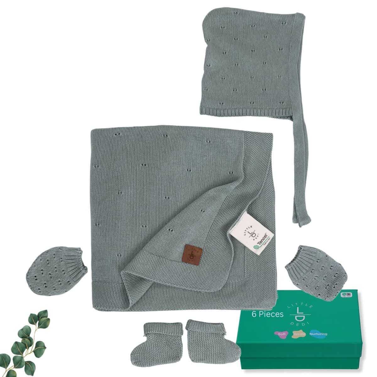 Set de Regalo Little Dedi Mantita Suave para Bebé Verde -