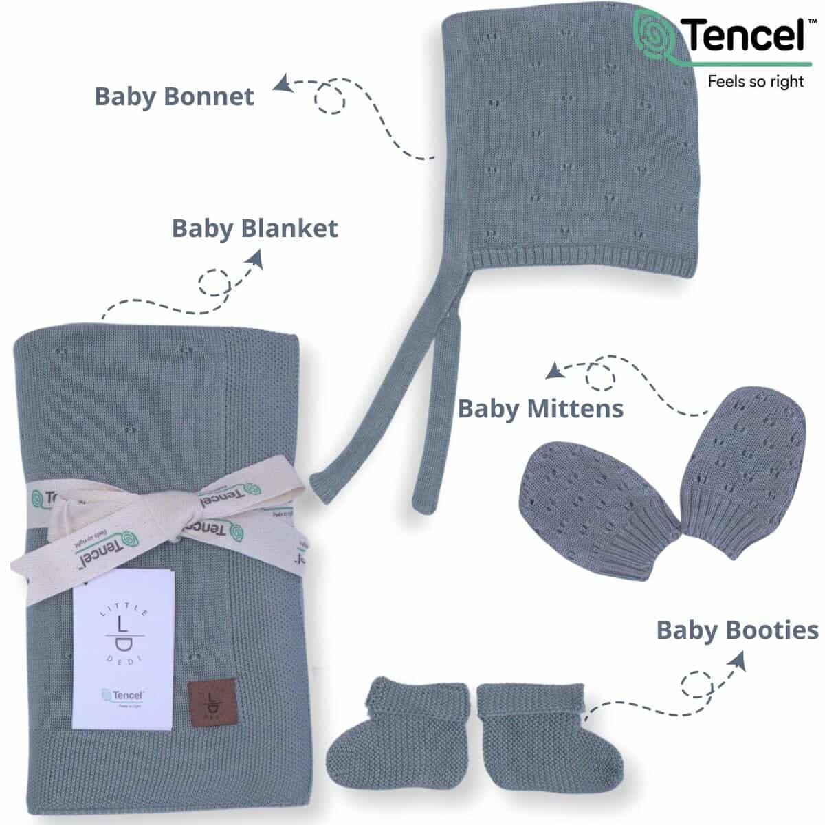 Set de Regalo Little Dedi Mantita Suave para Bebé Verde - - Imagen 3