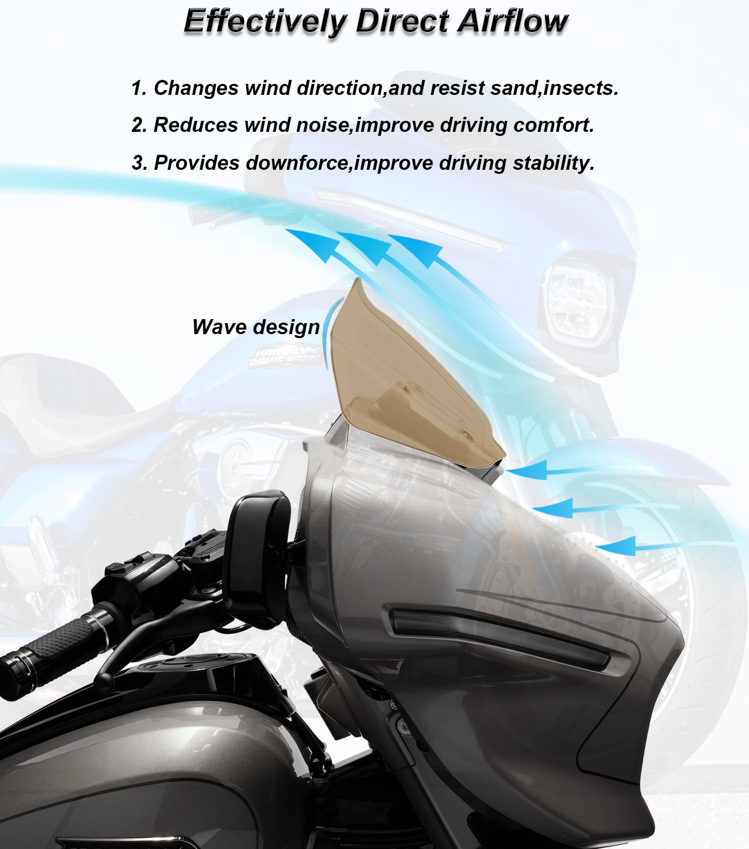 Parabrisas de Onda de 8" para Harley Davidson Touring CVO - Imagen 3