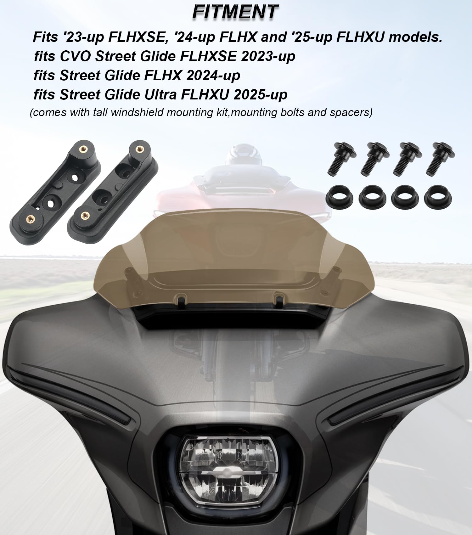 Parabrisas de Onda de 8" para Harley Davidson Touring CVO - Imagen 8