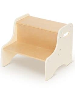 Taburete de Escalón de Madera de 2 Peldaños para Niños -