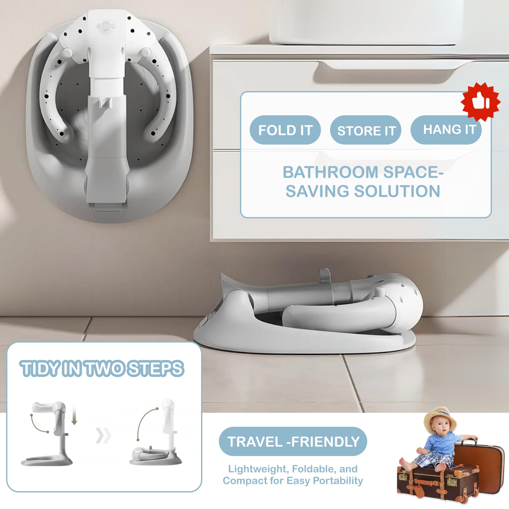 Soporte para Duchas de Bebé con Soporte Ajustable - - Imagen 7