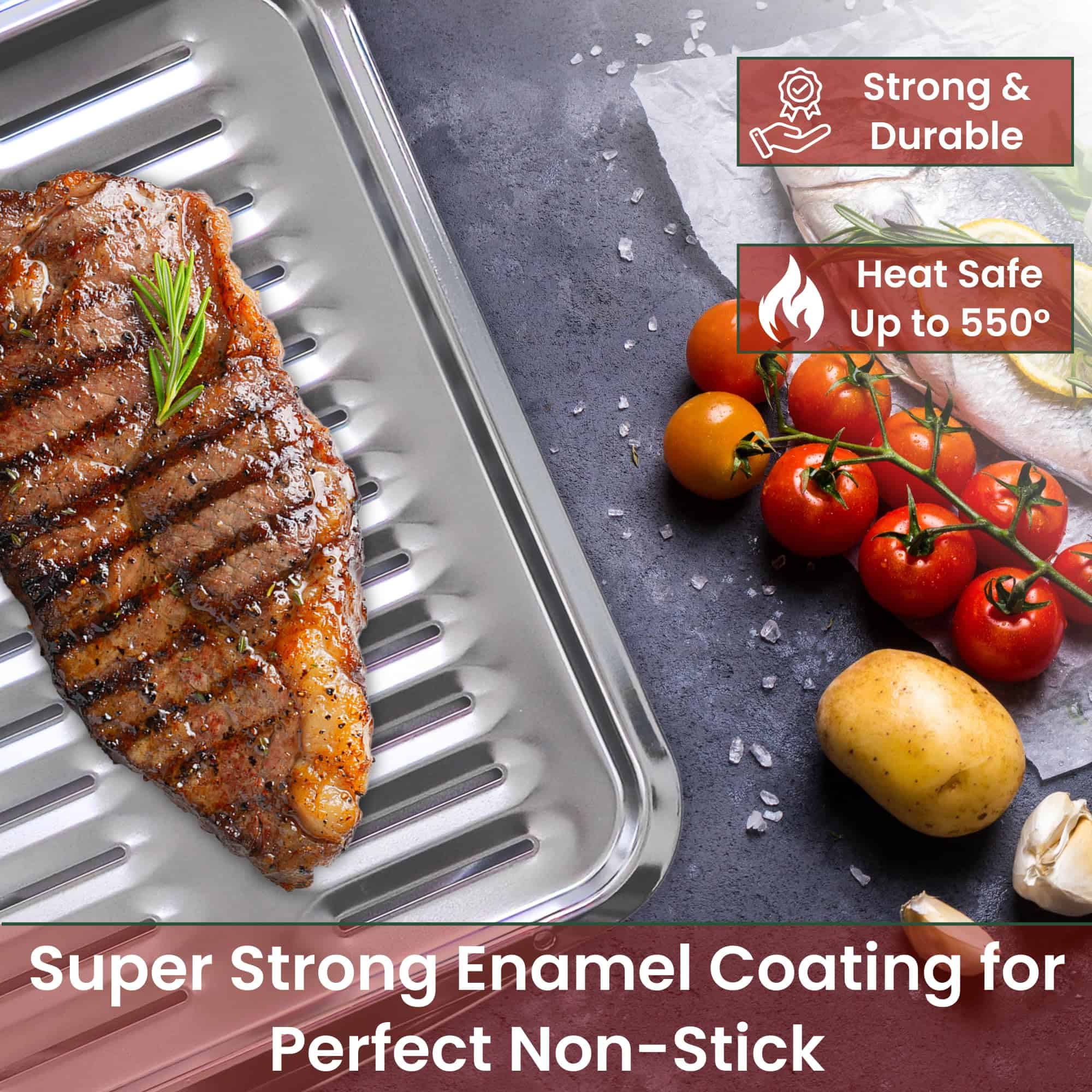 Bandeja de Asador para Horno 16� x 13� - Bandeja para Asar - Imagen 3