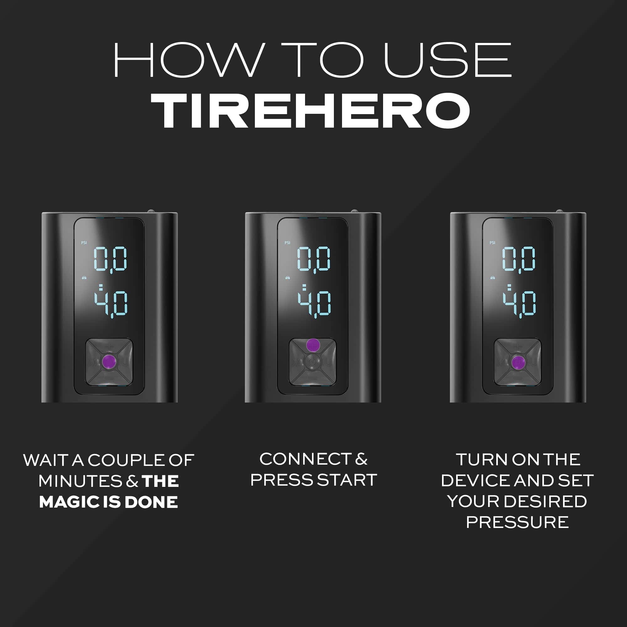 Inflador de neumáticos de coche STATIK TireHero, compresor - Imagen 5