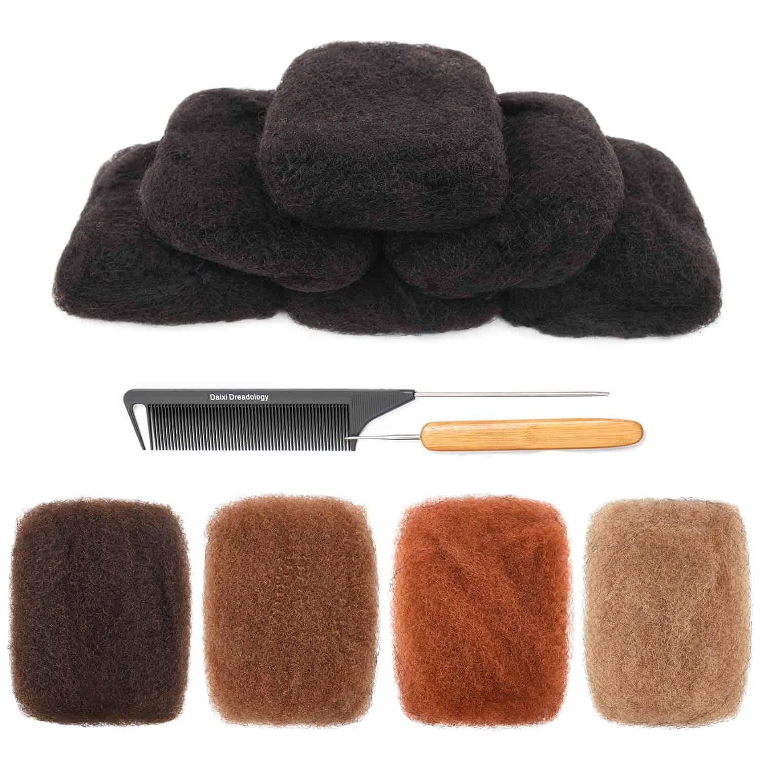 DAIXI 50 Gram Afro Kinkys Bulk Pelo Humano, Rizado Rizado y