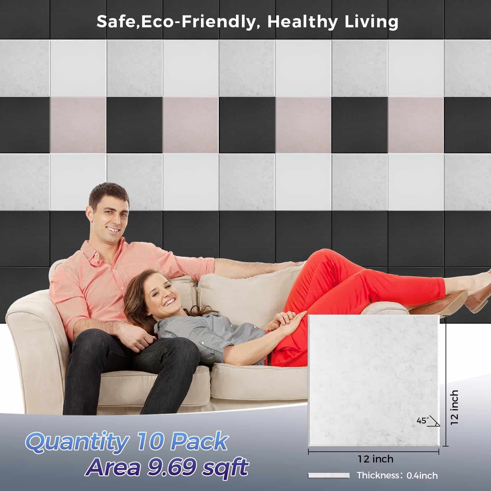 BSHEAD 10 pcs 165dtex Paneles Acústicos de Microfibra - Imagen 4