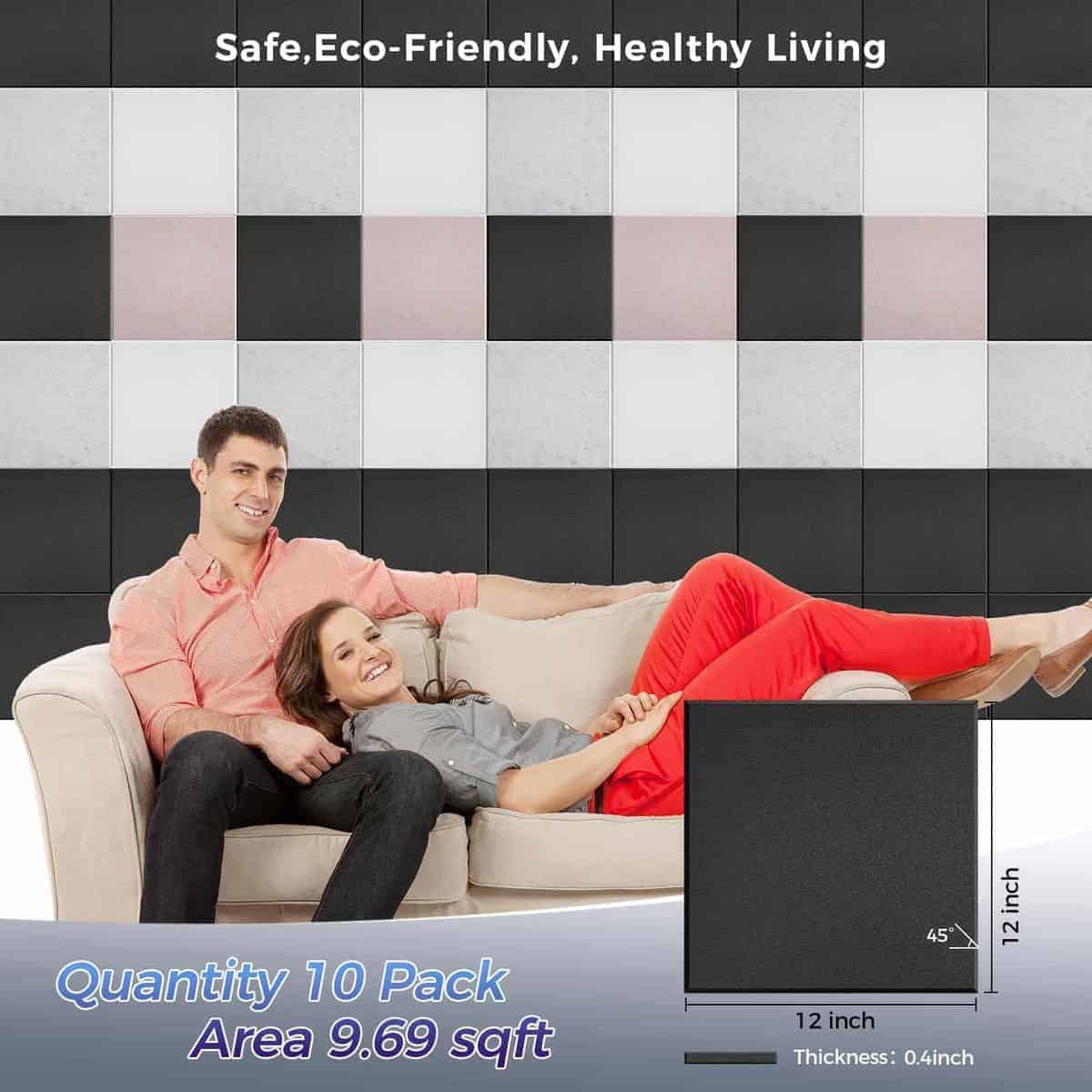 BSHEAD 10 unidades 165dtex Paneles Acústicos de Microfibra - Imagen 3