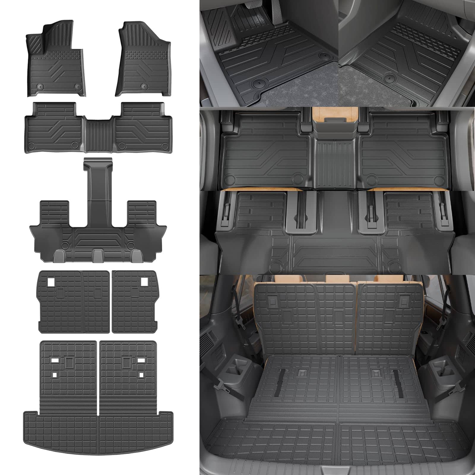 Tapetes para piso Rongtaod Compatible con Hyundai Santa Fe