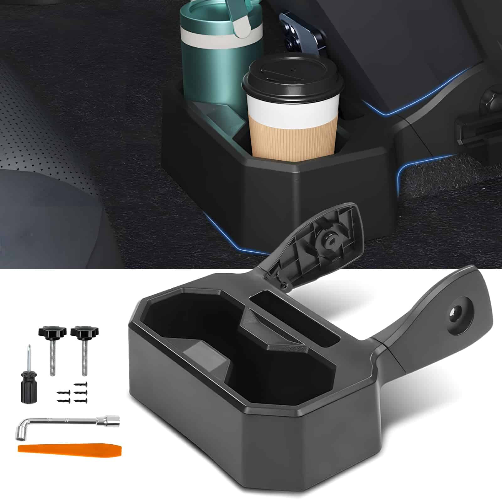 Organizador de bandeja de asiento trasero y consola central