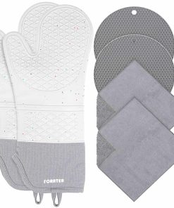 Juego de 6 piezas de manoplas de horno extra largas y