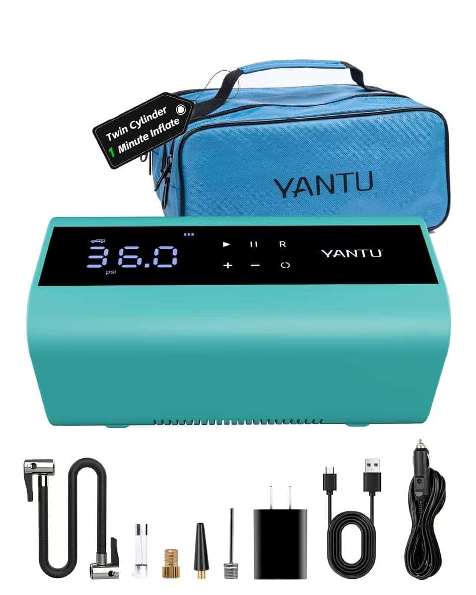 Inflador de neumáticos YANTU inalámbrico con doble cilindro
