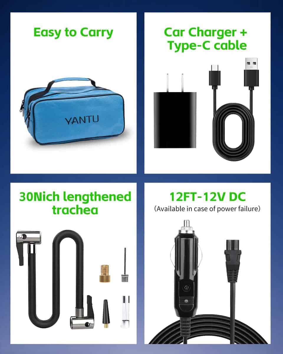 Inflador de neumáticos YANTU inalámbrico con doble cilindro - Imagen 7
