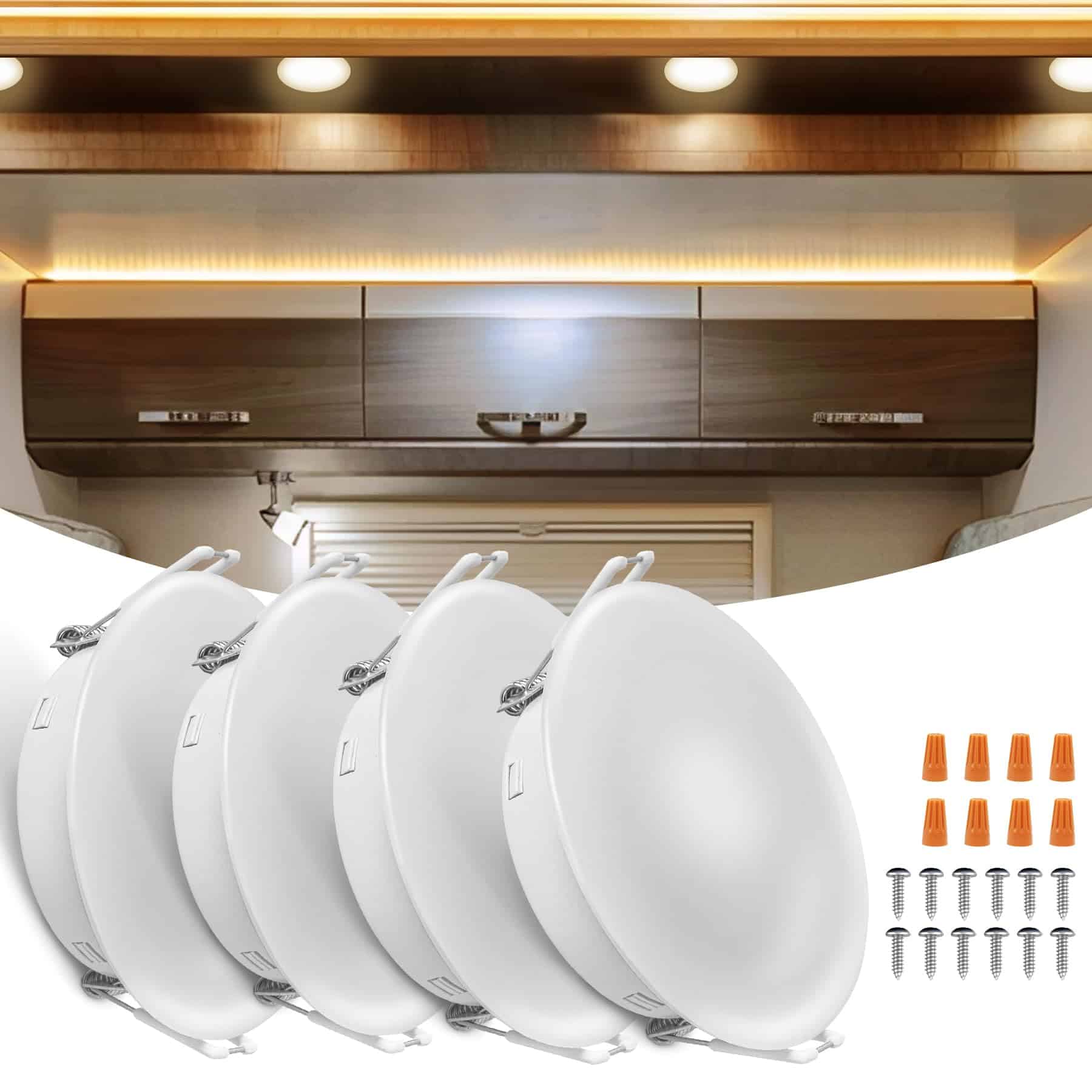 Luces interiores de RV RVsmattly 4.5in, luces de puck LED