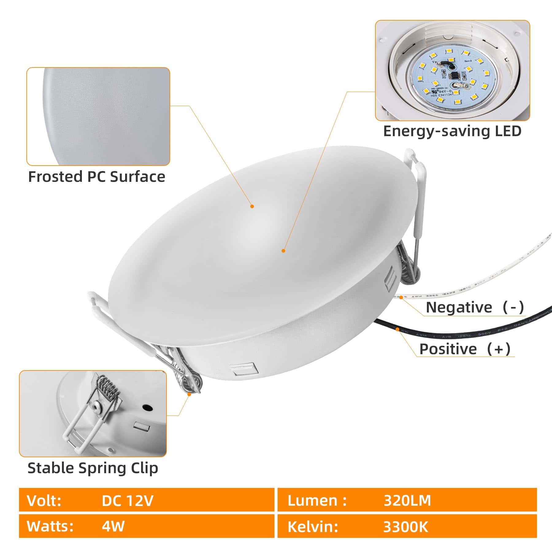 Luces interiores de RV RVsmattly 4.5in, luces de puck LED - Imagen 3