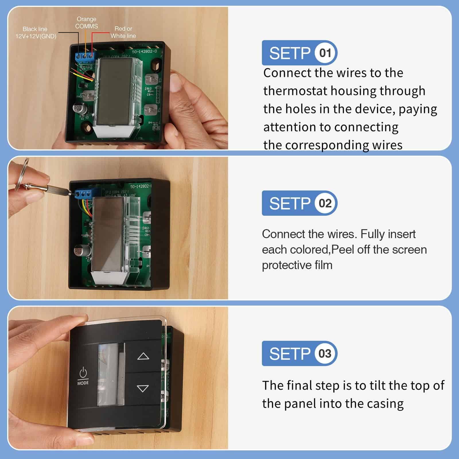 Termostato de Pared de Zona Única YJNAUPAI 3316250.712 RV - Imagen 3