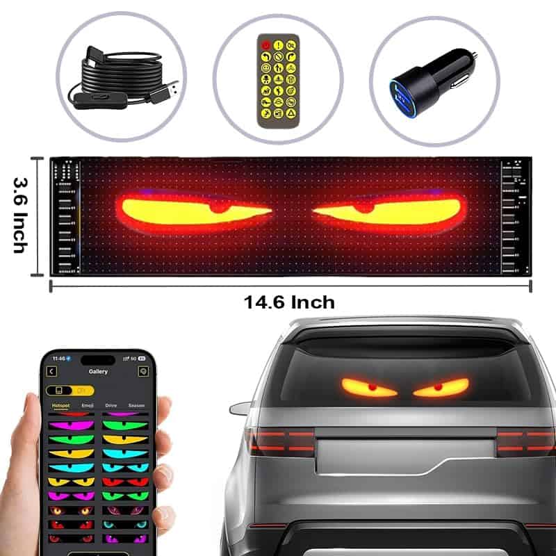 Letrero LED para Coche - Luz Flexible de Ojos de Diablo - Imagen 3