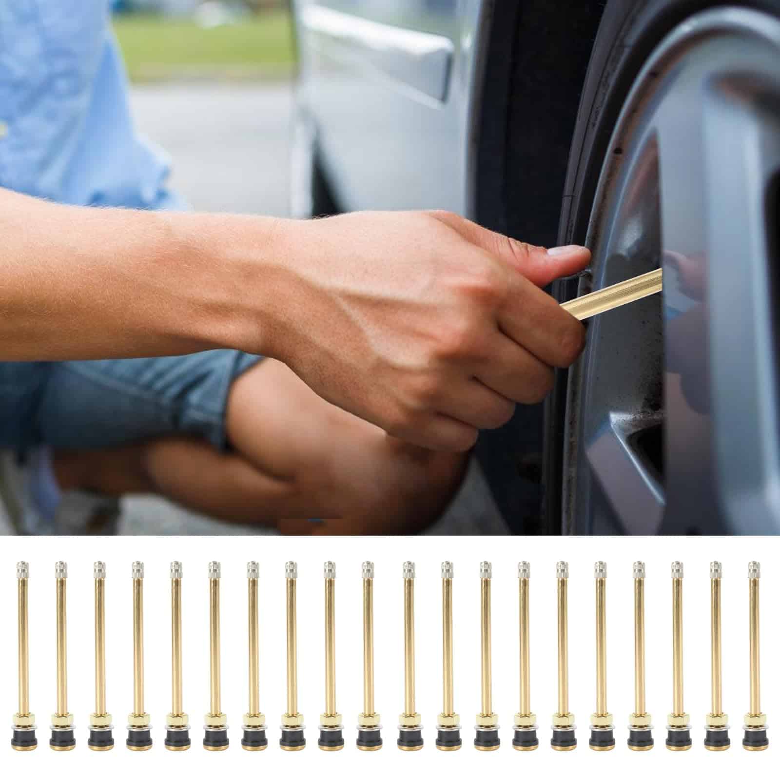 20 Pcs 5in Clamp in Truck Valve Stems, Válvulas rectas para - Imagen 8