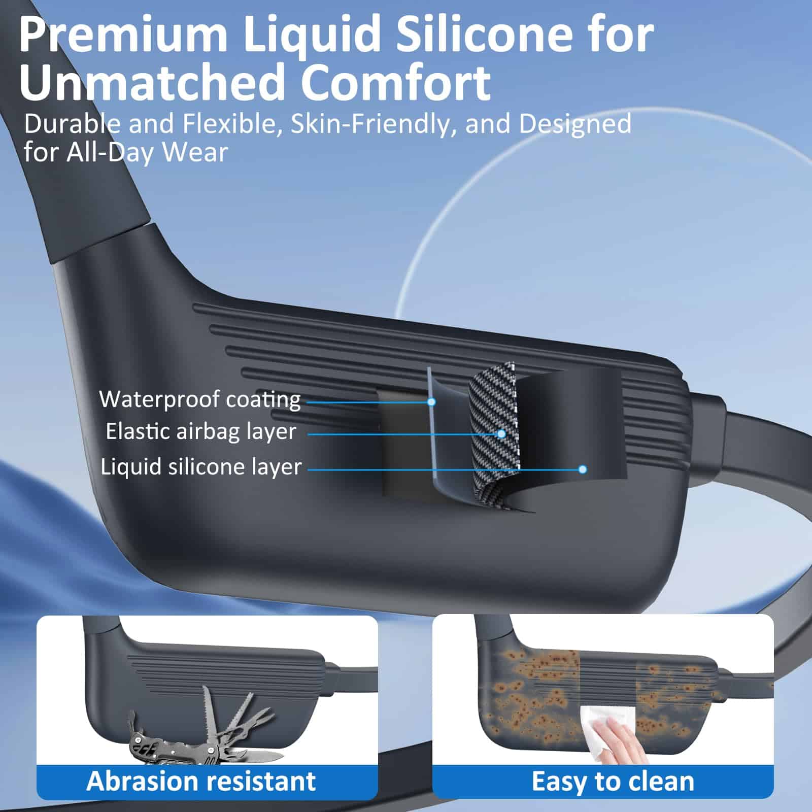 Auriculares de natación KOPIDOE, IP68 Impermeables - Imagen 5