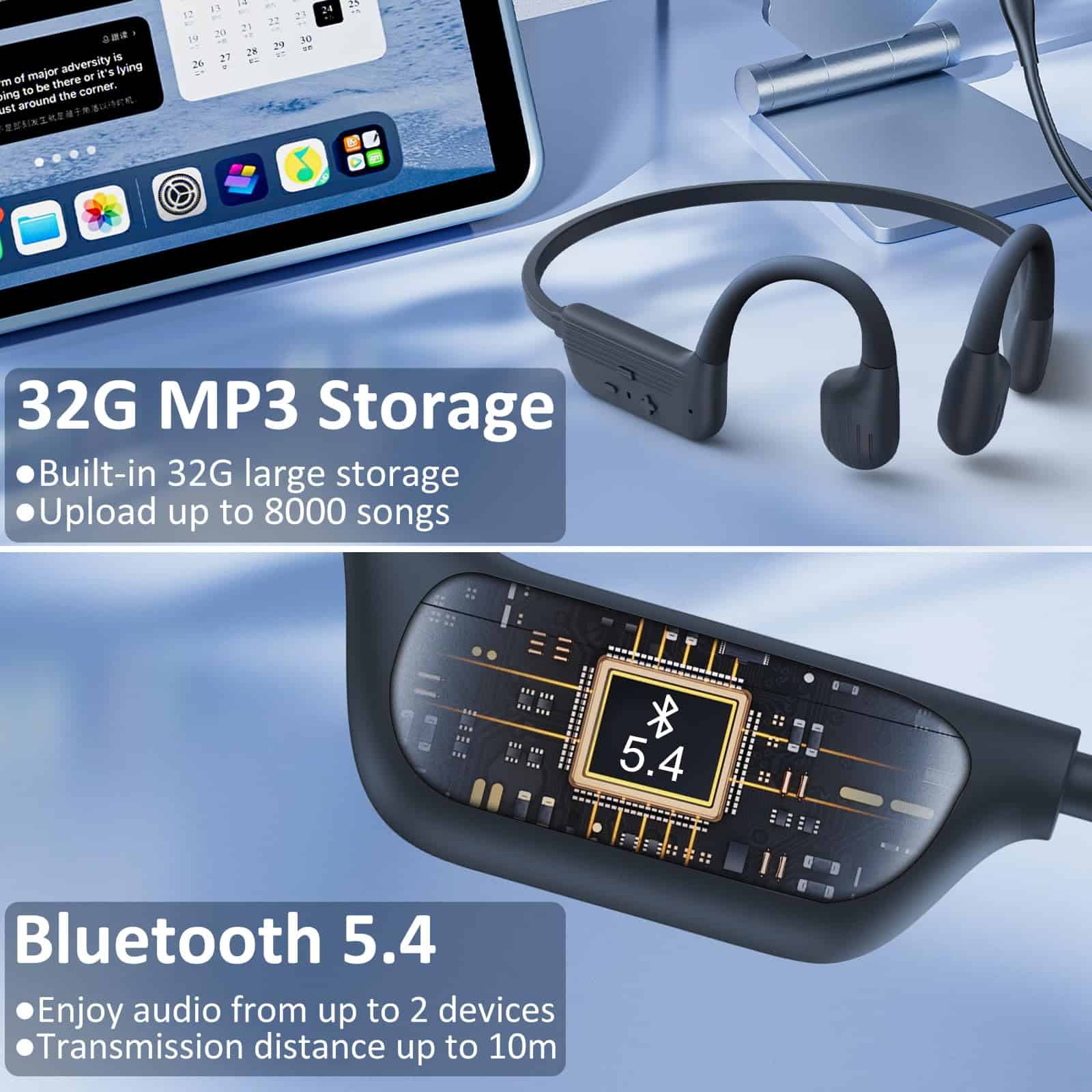 Auriculares de natación KOPIDOE, IP68 Impermeables - Imagen 6