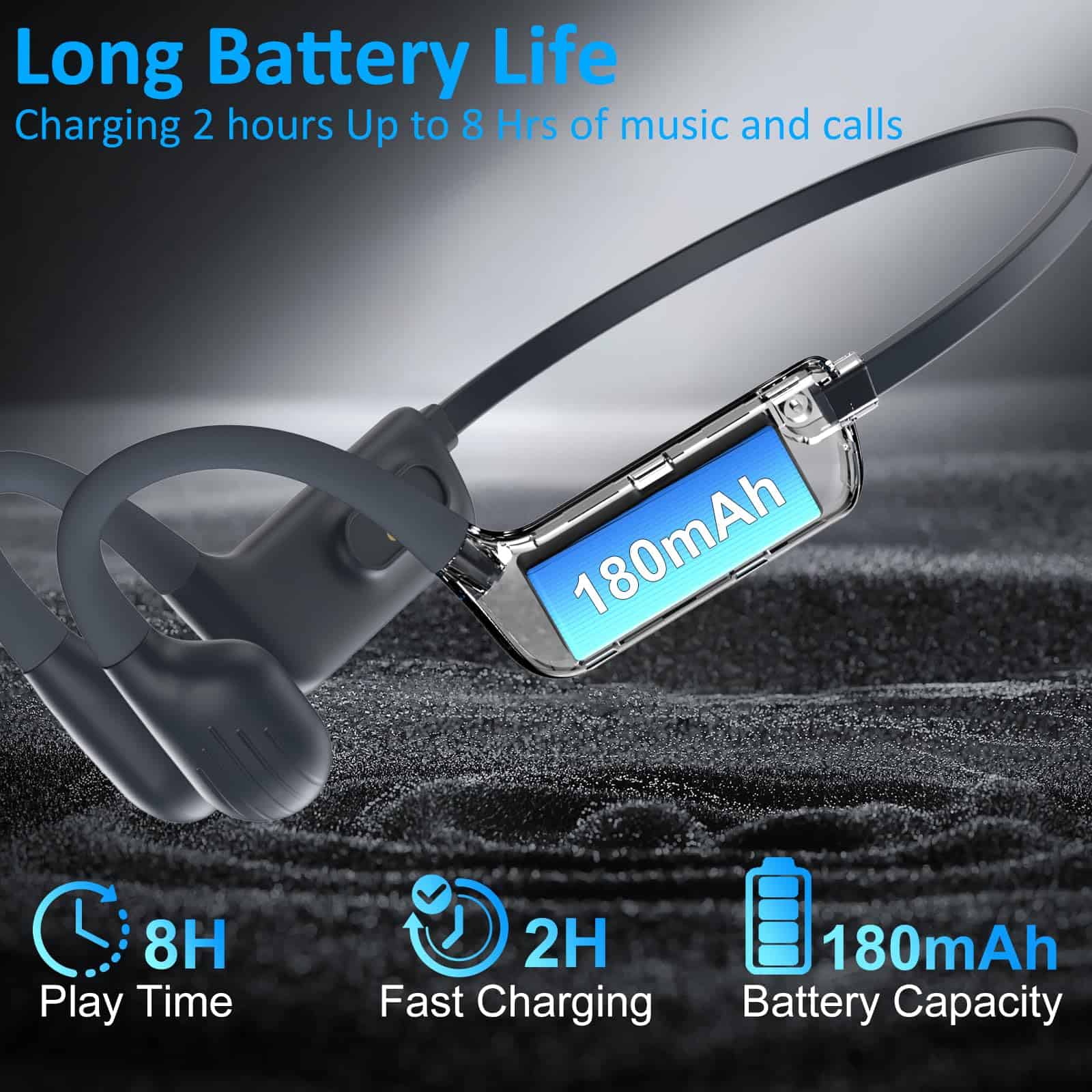 Auriculares de natación KOPIDOE, IP68 Impermeables - Imagen 8