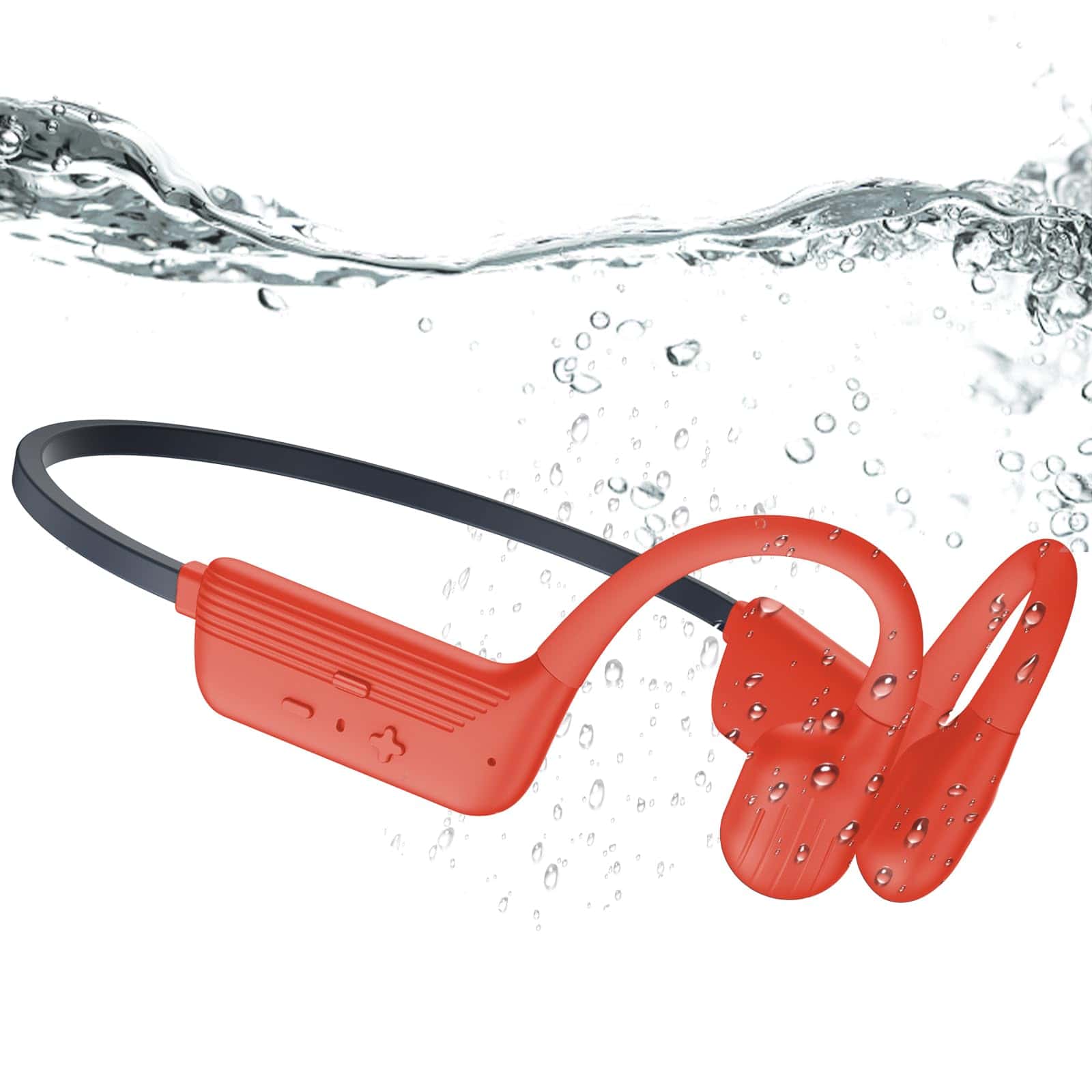 Audífonos de natación KOPIDOE, IP68 -Naranja