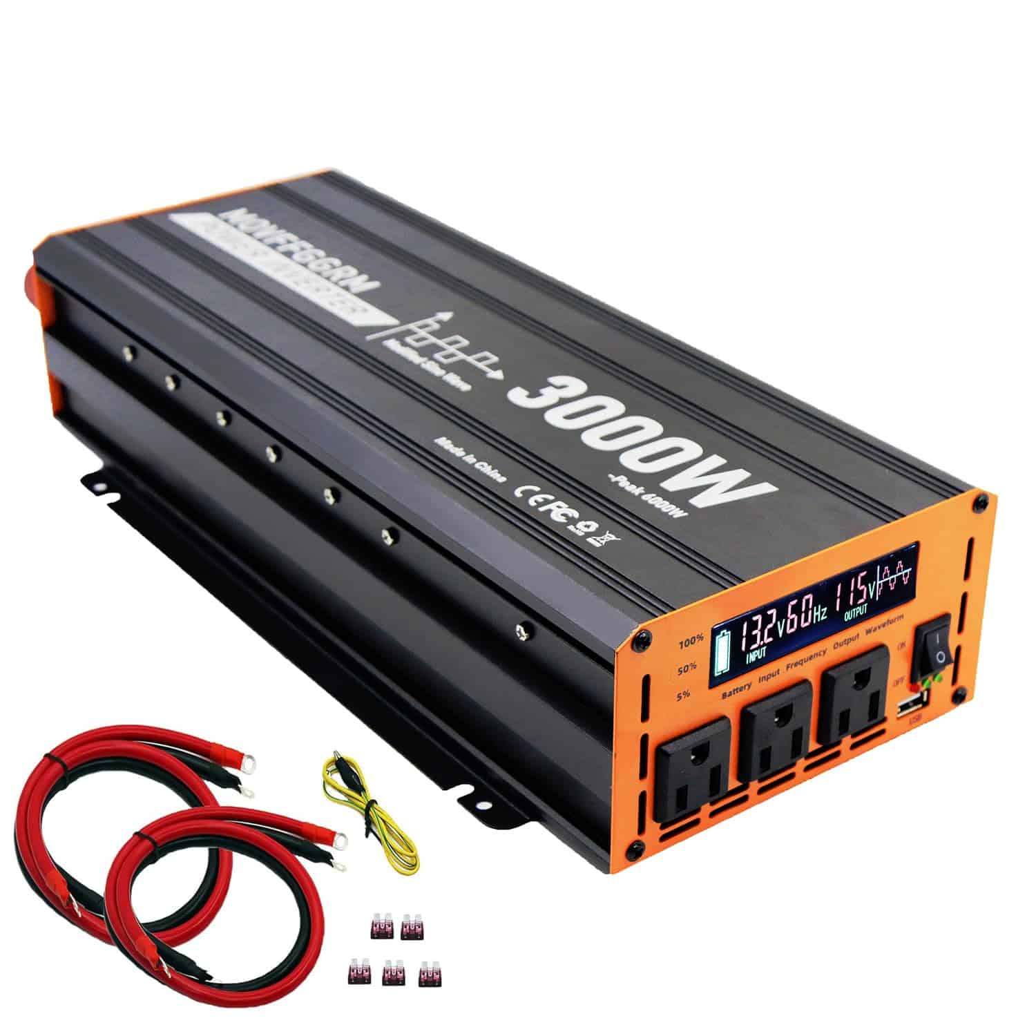 Convertidor de Inversor de Potencia de 3000 Vatios, 12V CC