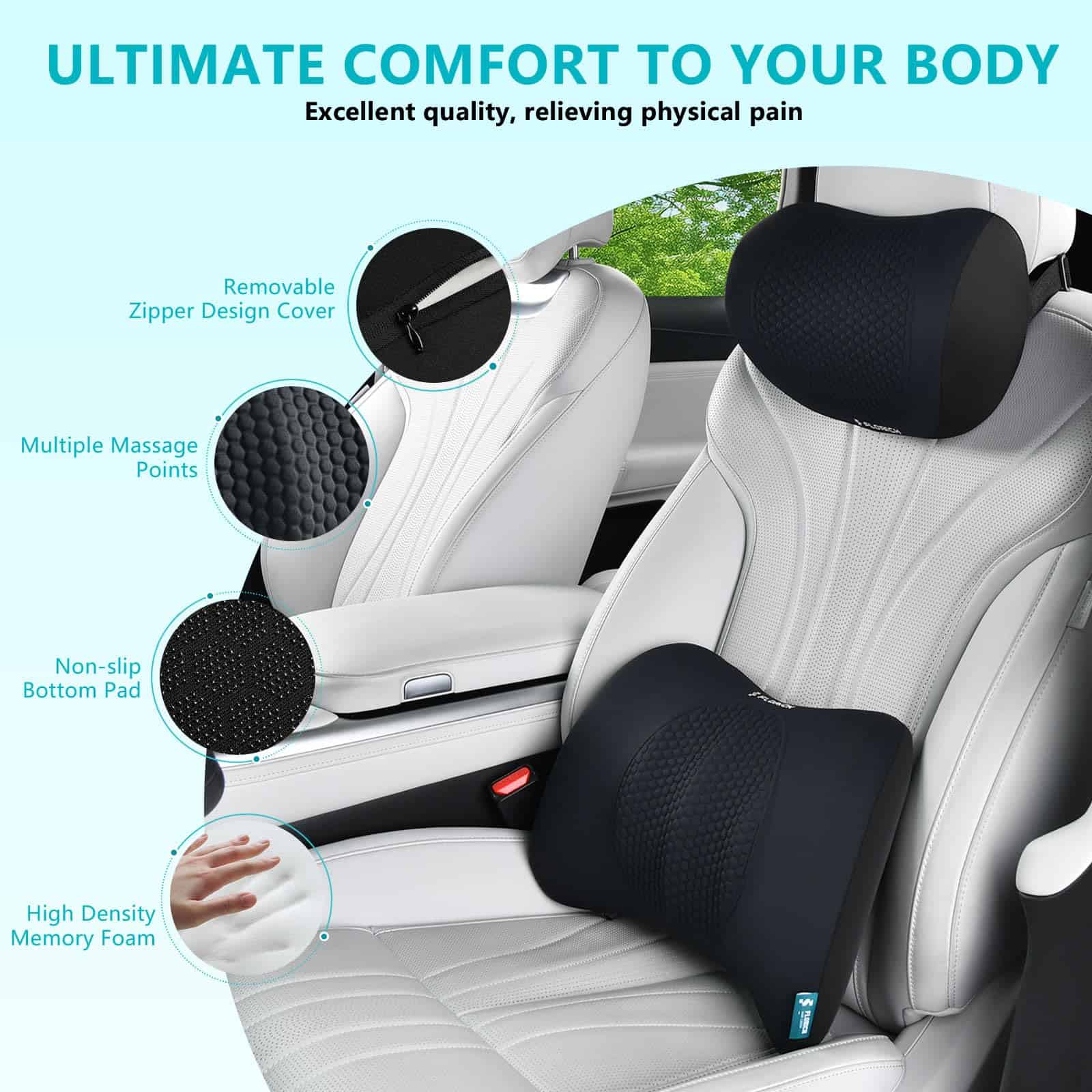 FLORICH Cojín de Soporte Lumbar y Cojines Cervicales para - Imagen 8